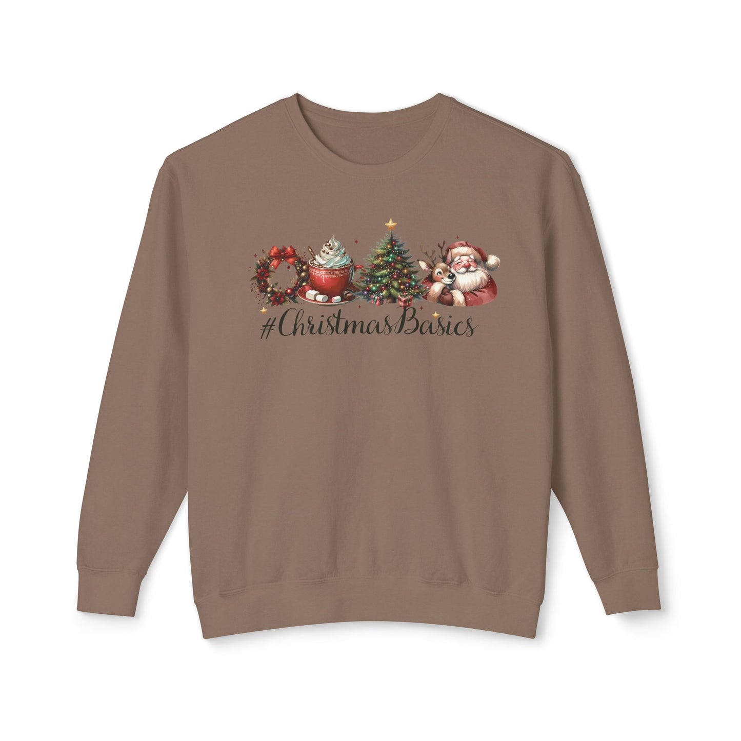 Christmas Basics Unisex Lightweight Crewneck Holiday Sweatshirt