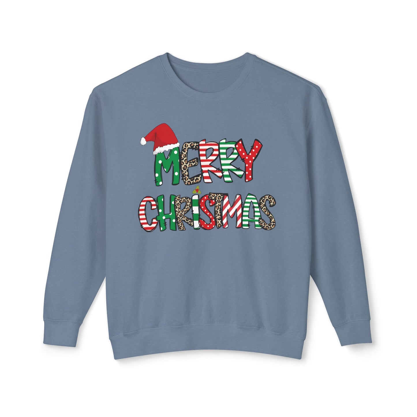 Christmas Lightweight Crewneck Sweatshirt - Merry Christmas Sweatshirt