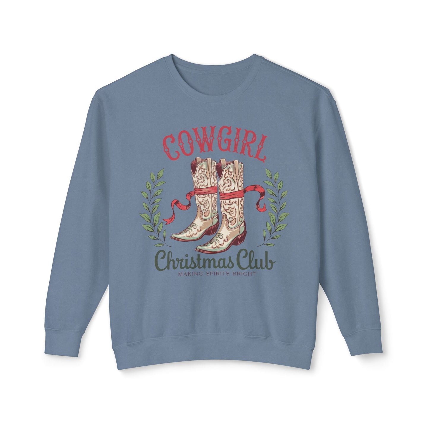 Cowgirl Christmas Club Sweatshirt - Unisex Lightweight Crewneck