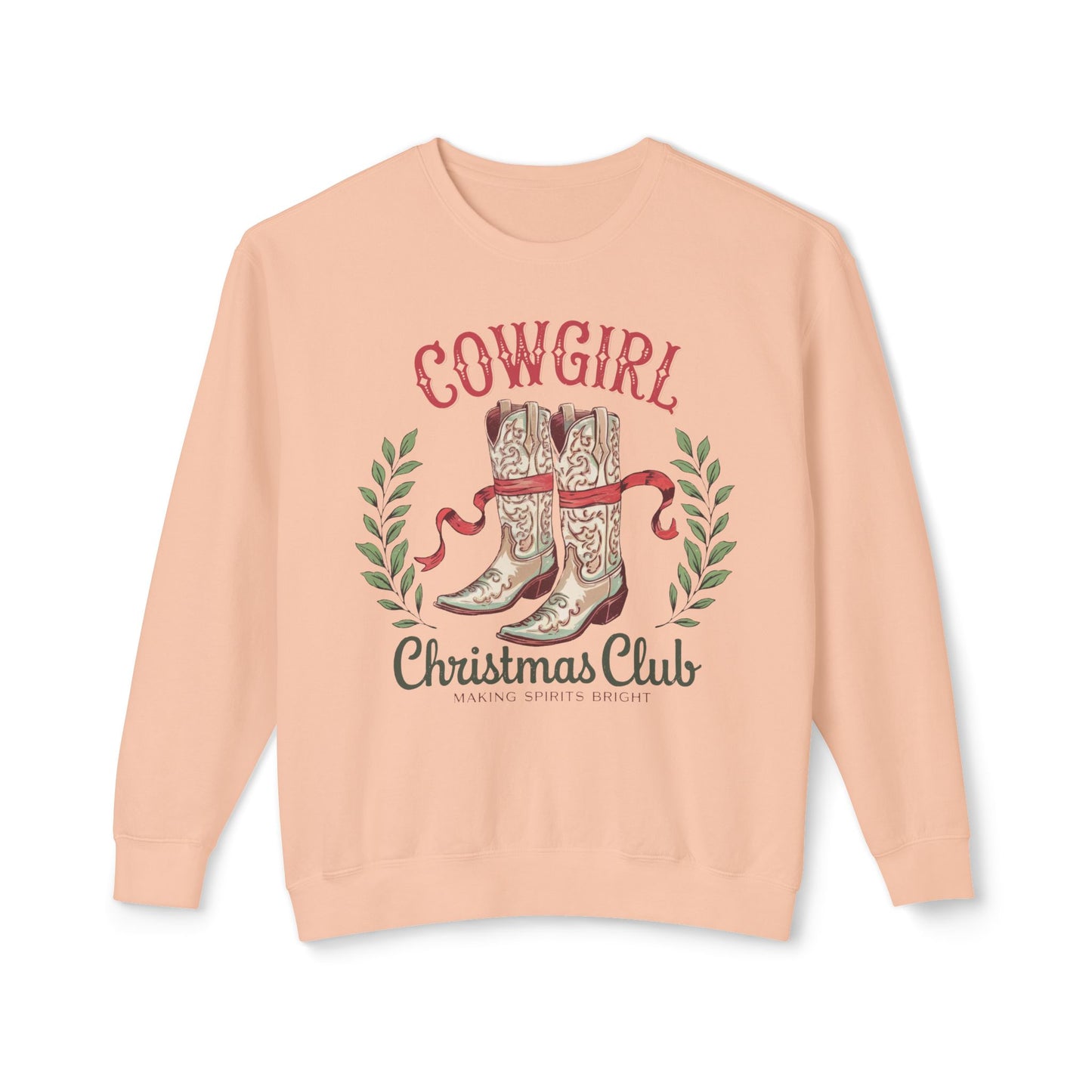 Cowgirl Christmas Club Sweatshirt - Unisex Lightweight Crewneck