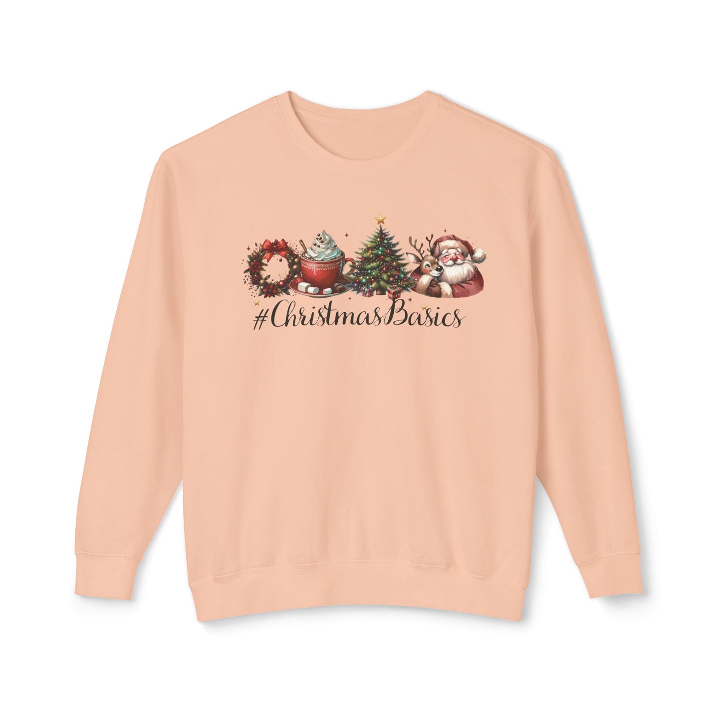 Christmas Basics Unisex Lightweight Crewneck Holiday Sweatshirt