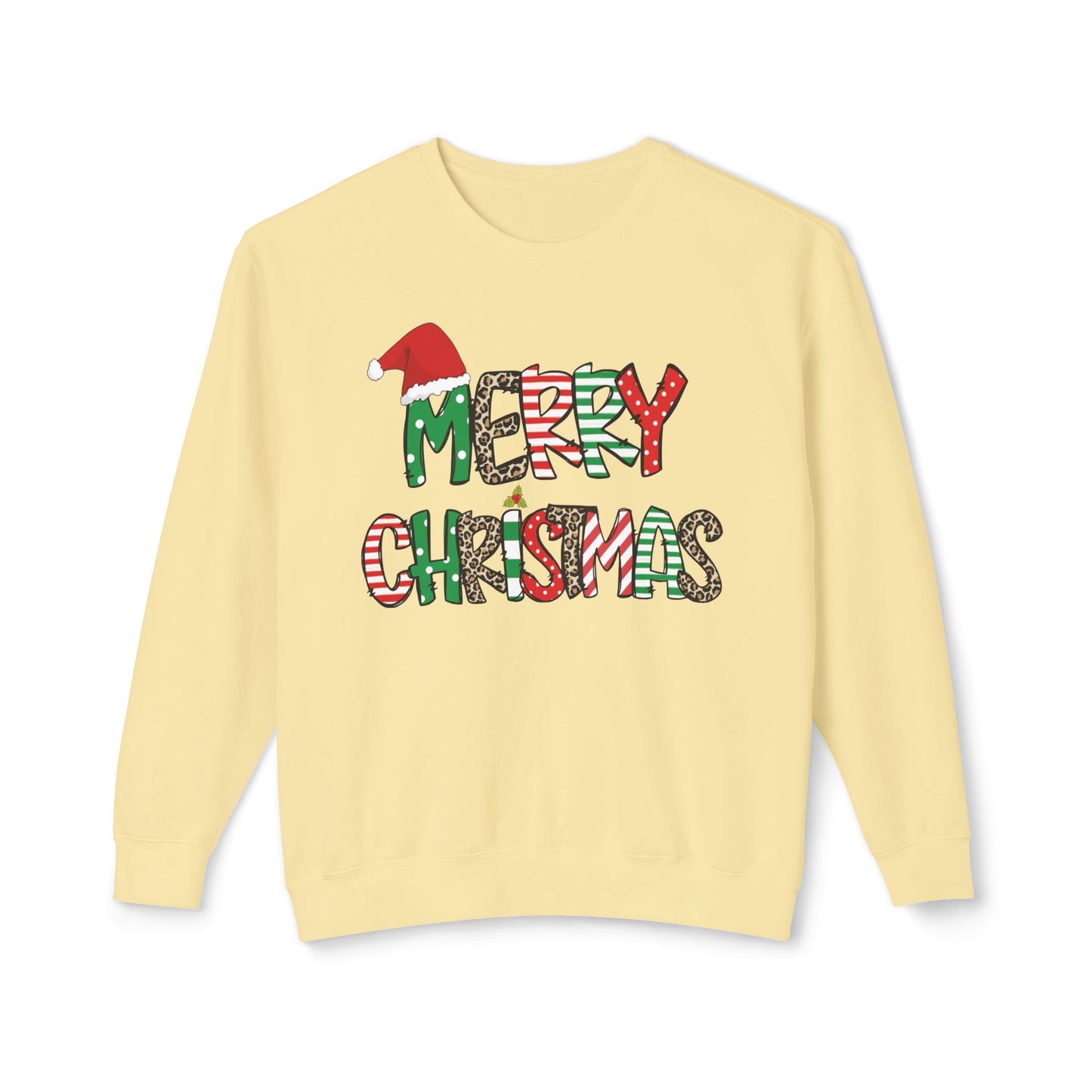 Christmas Lightweight Crewneck Sweatshirt - Merry Christmas Sweatshirt