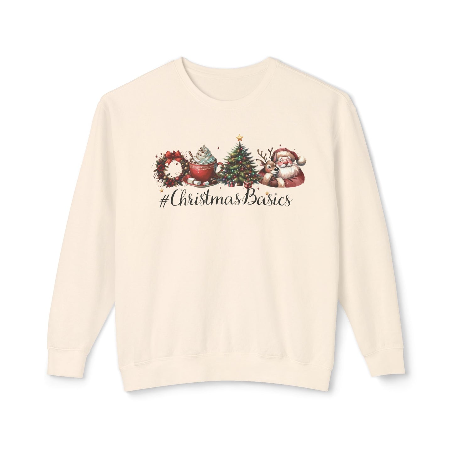 Christmas Basics Unisex Lightweight Crewneck Holiday Sweatshirt