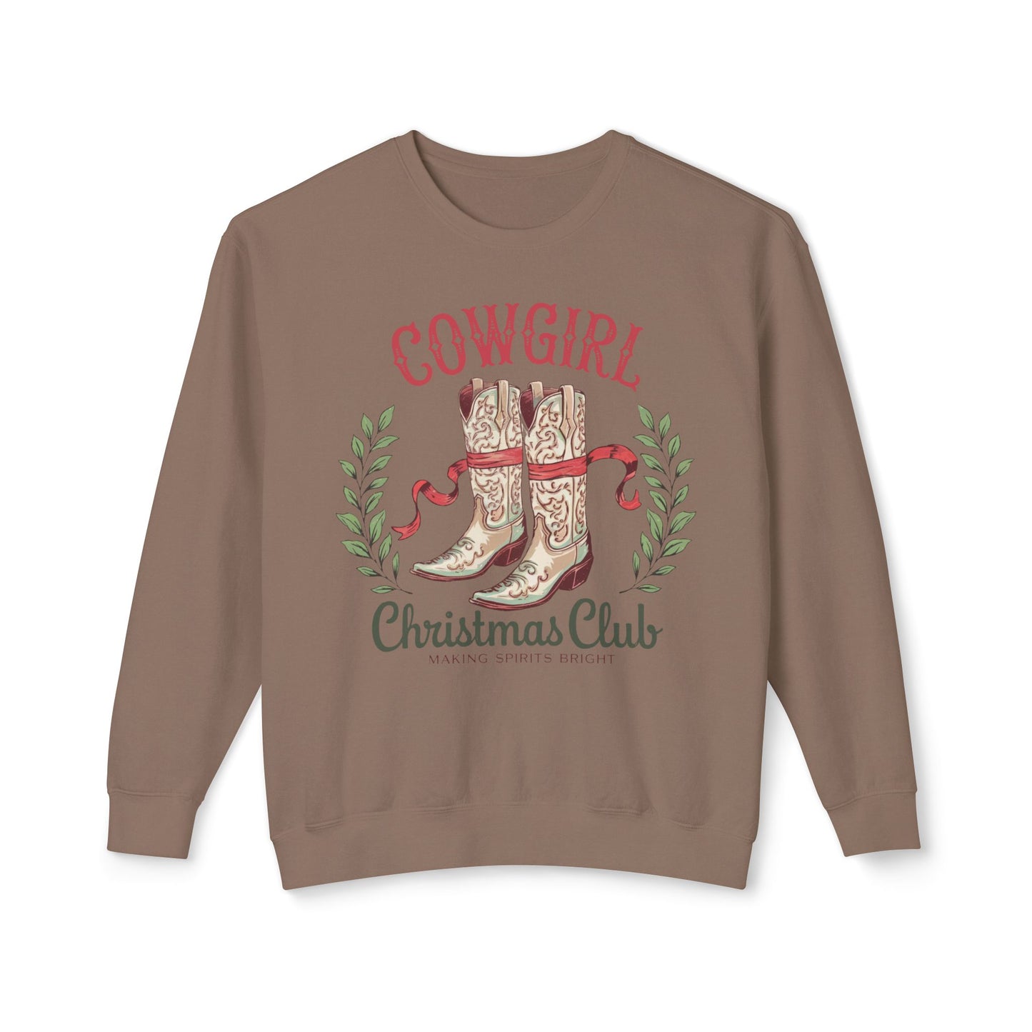 Cowgirl Christmas Club Sweatshirt - Unisex Lightweight Crewneck