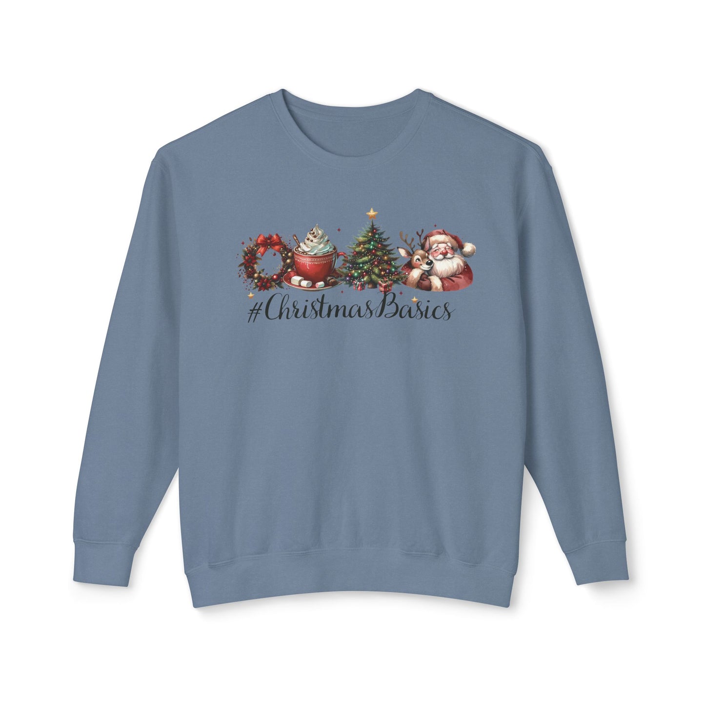 Christmas Basics Unisex Lightweight Crewneck Holiday Sweatshirt