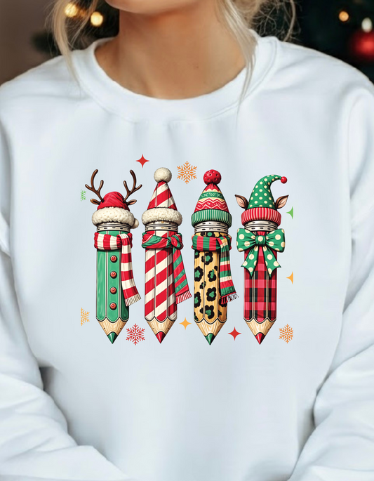 Festive Pencils Sweatshirt - Unisex Lightweight Crewneck