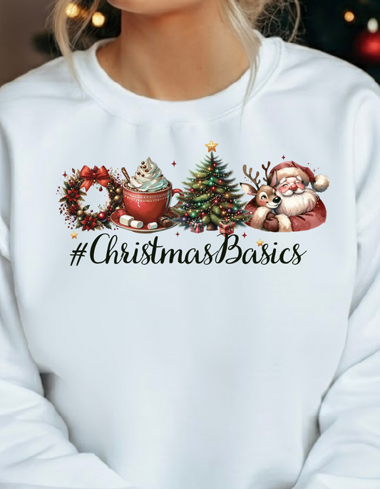 Christmas Basics Unisex Lightweight Crewneck Holiday Sweatshirt