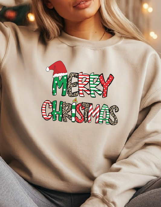 Christmas Lightweight Crewneck Sweatshirt - Merry Christmas Sweatshirt