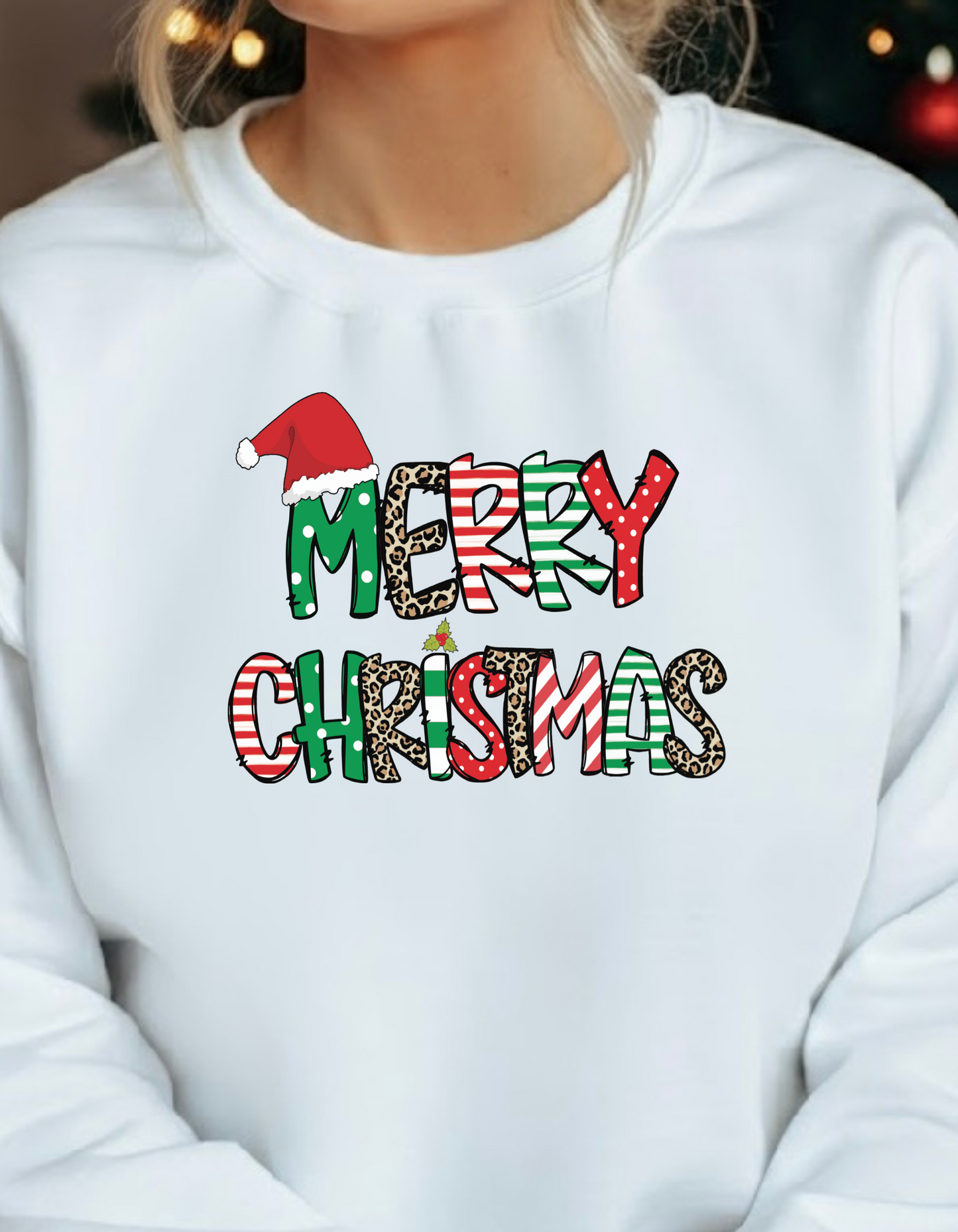 Christmas Lightweight Crewneck Sweatshirt - Merry Christmas Sweatshirt