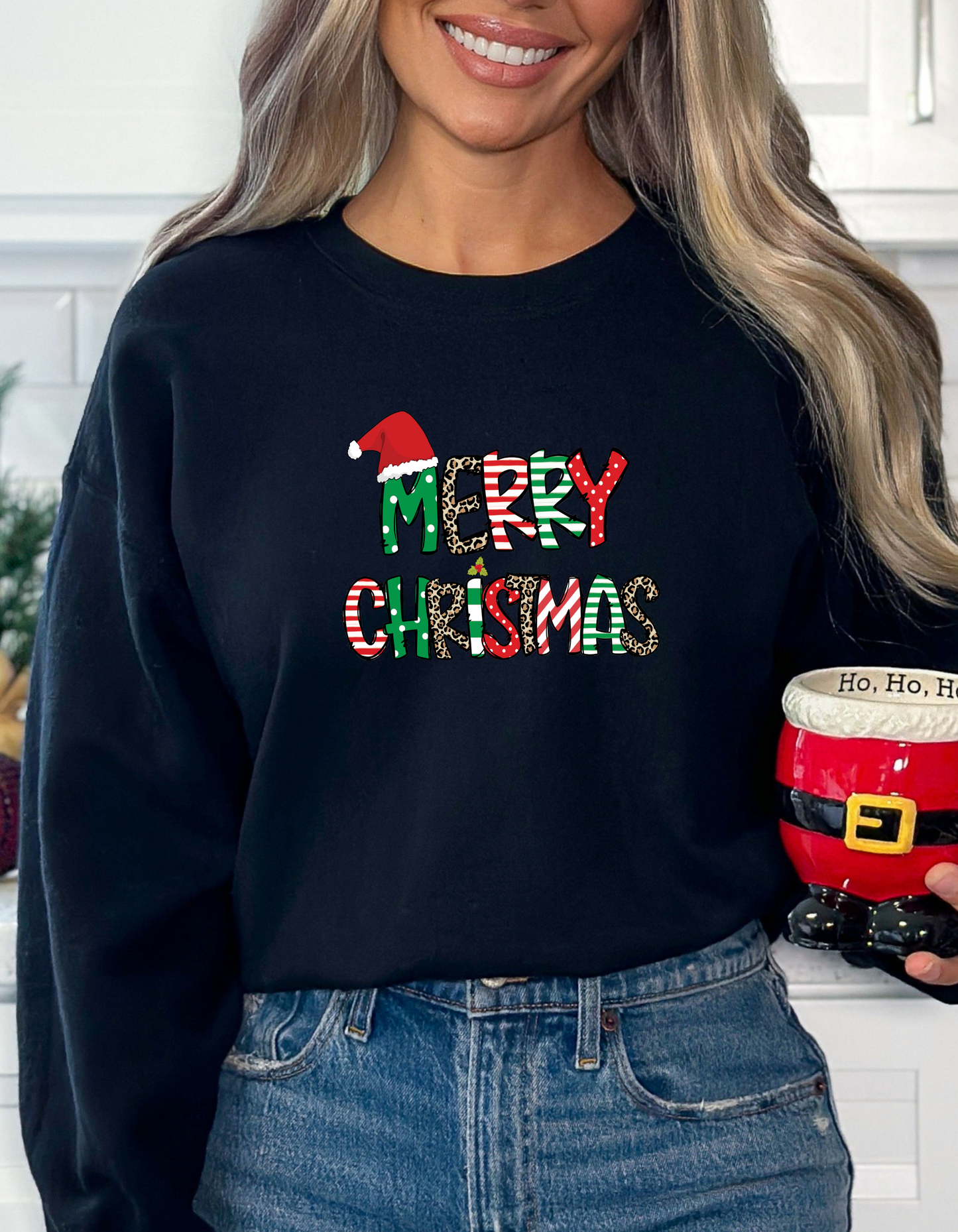 Christmas Lightweight Crewneck Sweatshirt - Merry Christmas Sweatshirt