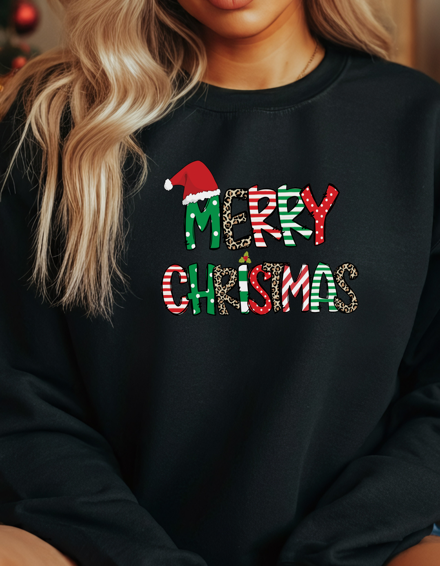 Christmas Lightweight Crewneck Sweatshirt - Merry Christmas Sweatshirt