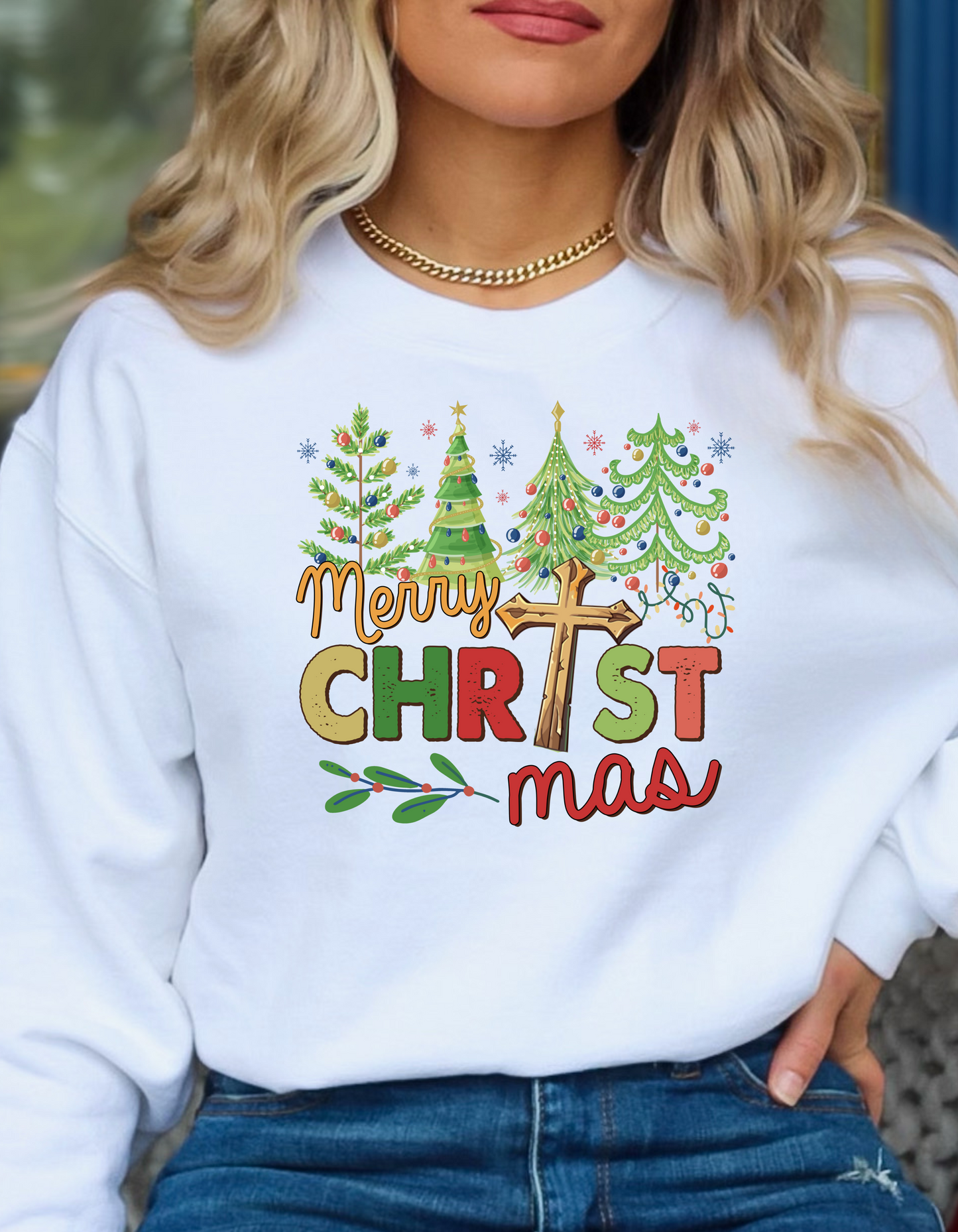 Christ-mas Trees Merry Christmas Unisex Sweatshirt