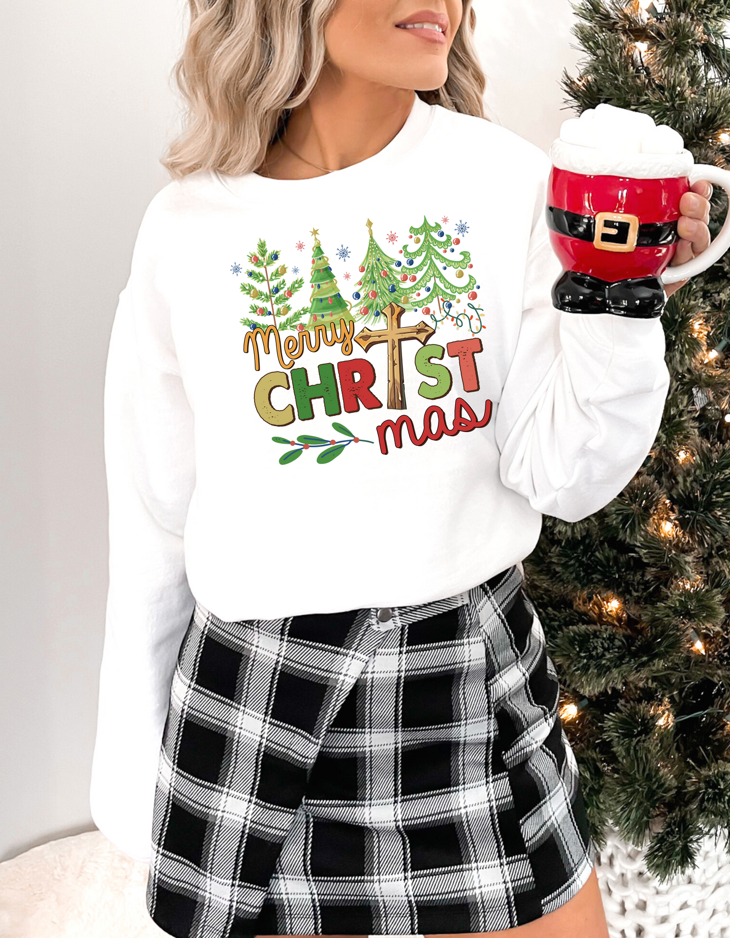 Christ-mas Trees Merry Christmas Unisex Sweatshirt