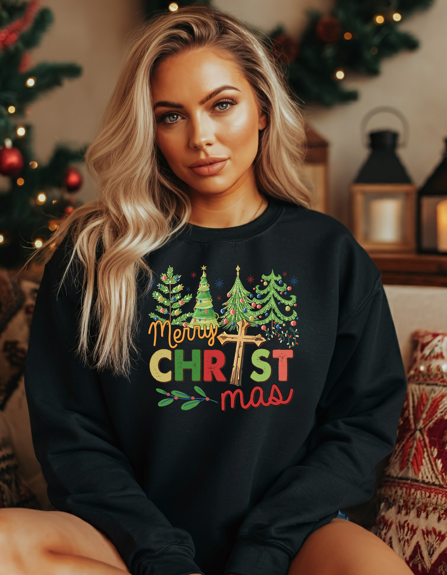 Christ-mas Trees Merry Christmas Unisex Sweatshirt