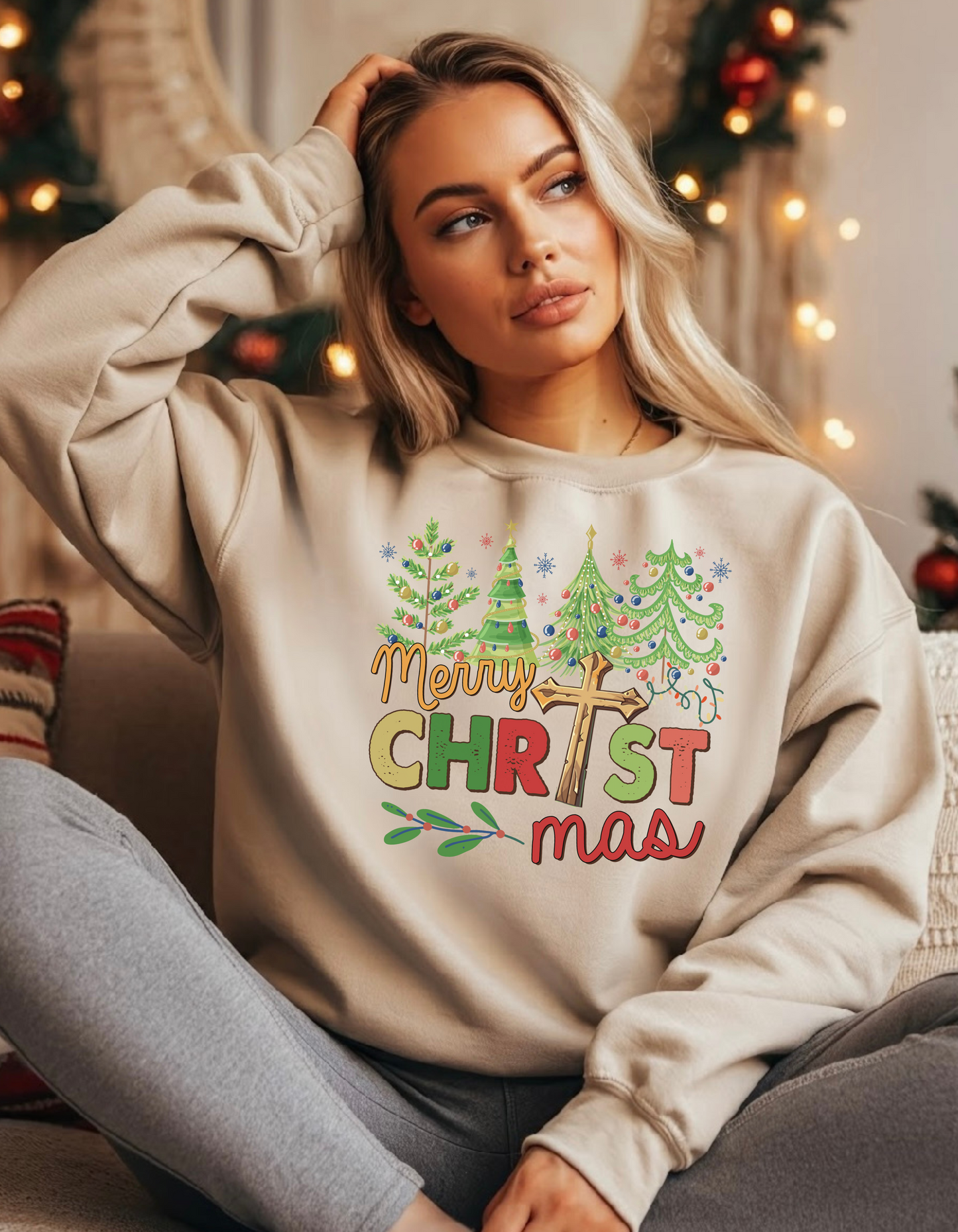 Christ-mas Trees Merry Christmas Unisex Sweatshirt