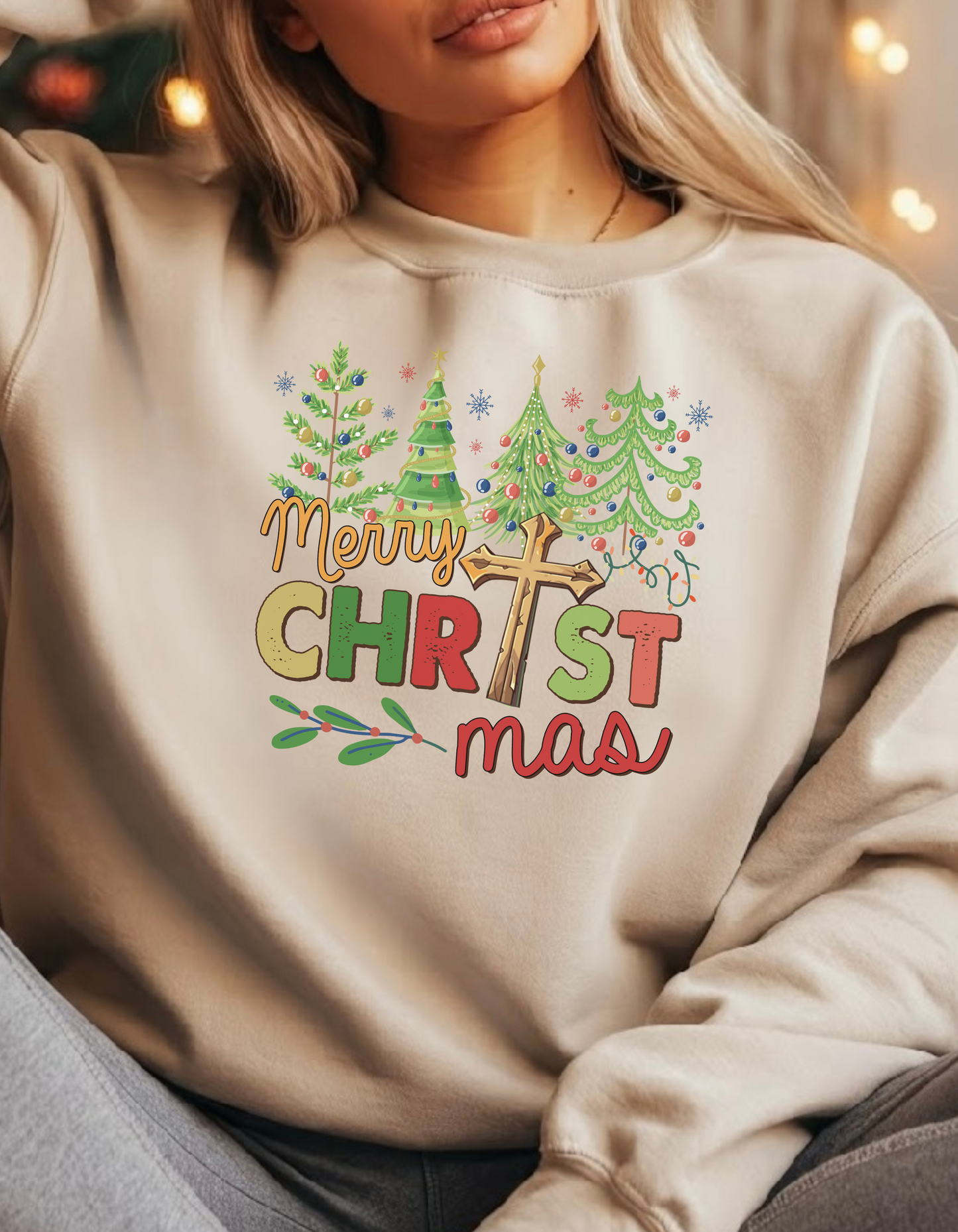 Christ-mas Trees Merry Christmas Unisex Sweatshirt