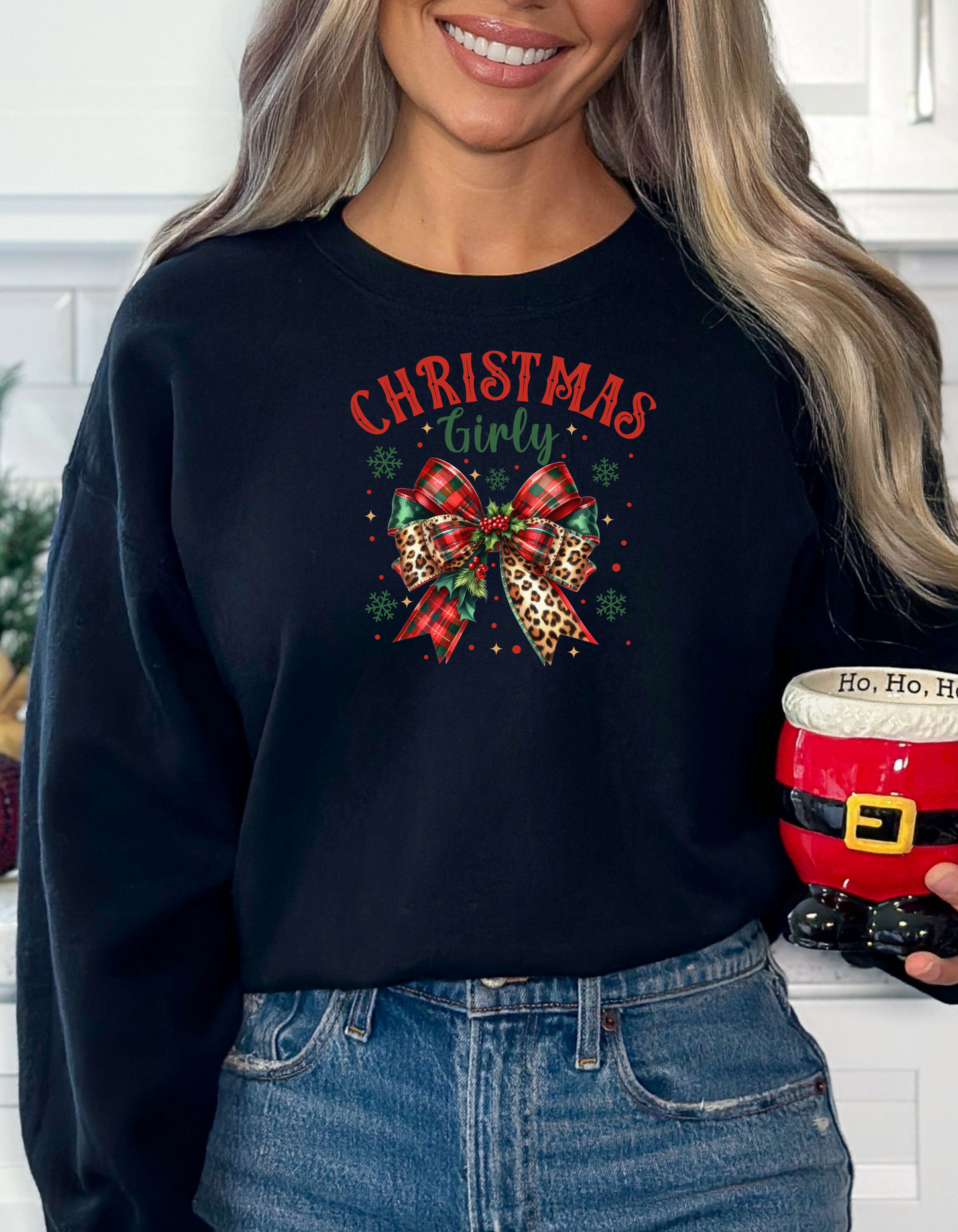 Christmas Girly Unisex Lightweight Crewneck Sweatshirt