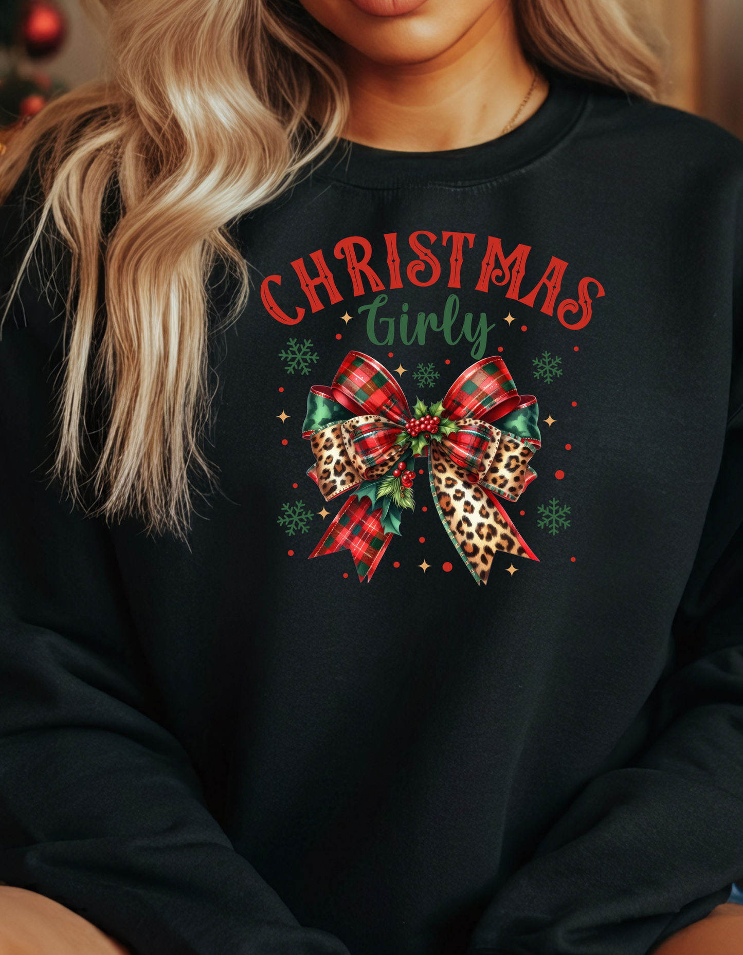 Christmas Girly Unisex Lightweight Crewneck Sweatshirt