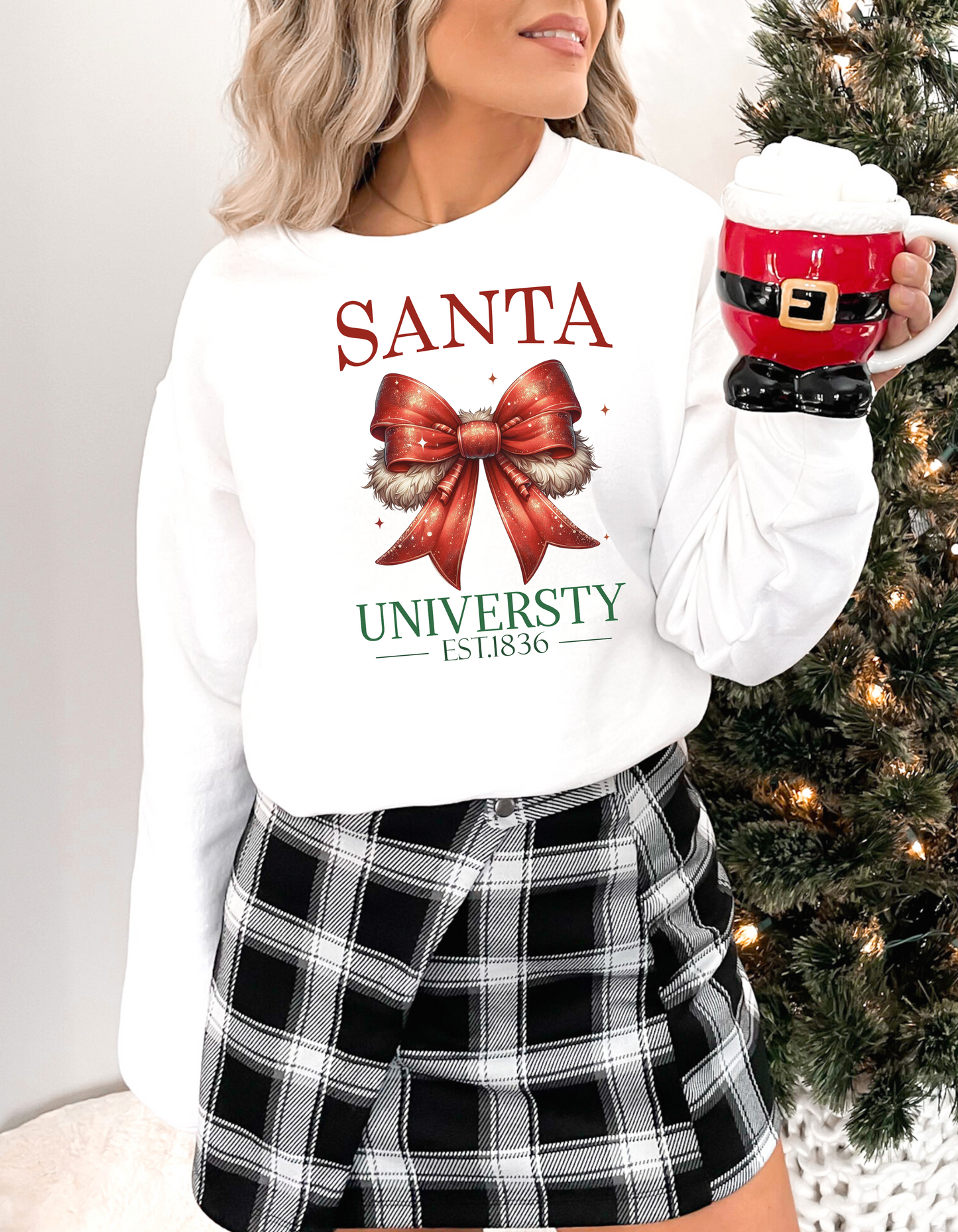 Santa Universuty Unisex Lightweight Crewneck Sweatshirt