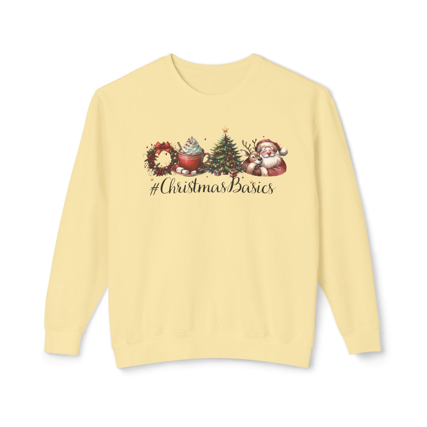 Christmas Basics Unisex Lightweight Crewneck Holiday Sweatshirt