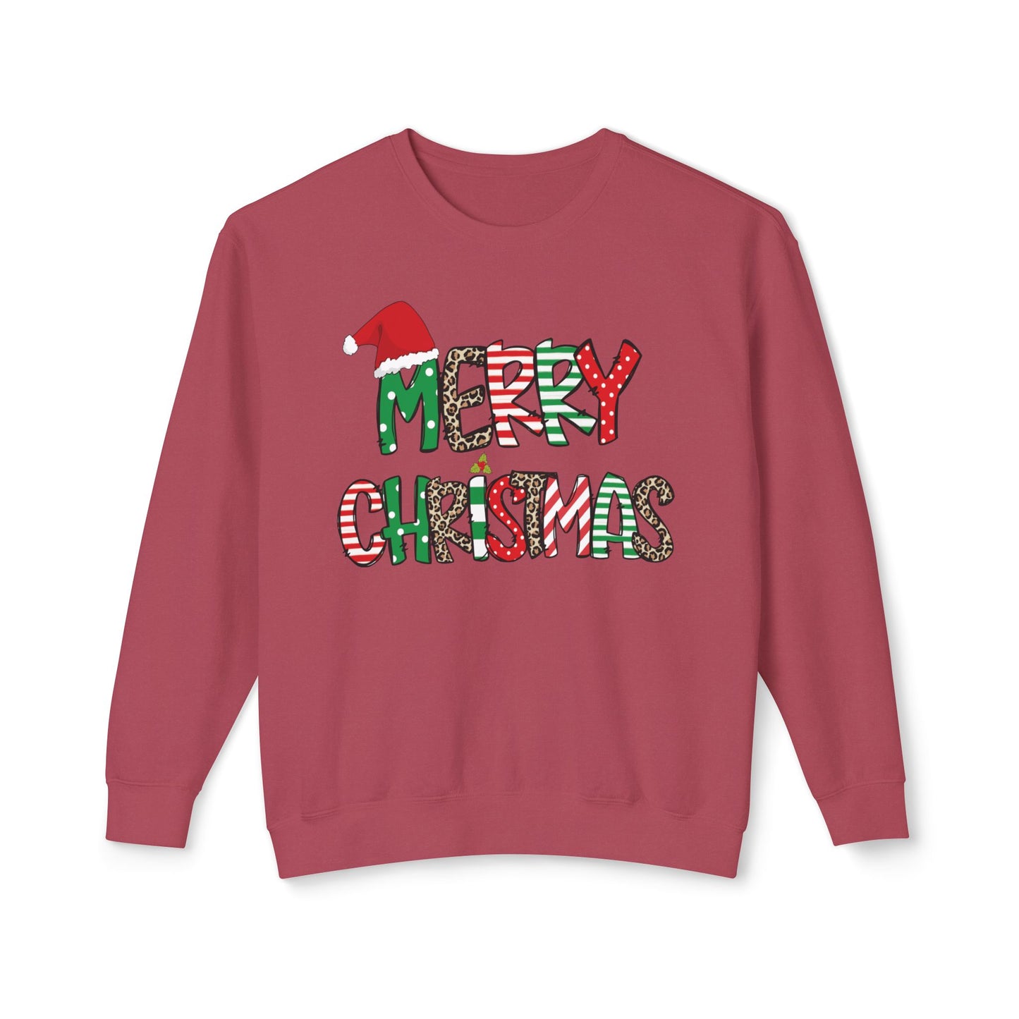 Christmas Lightweight Crewneck Sweatshirt - Merry Christmas Sweatshirt