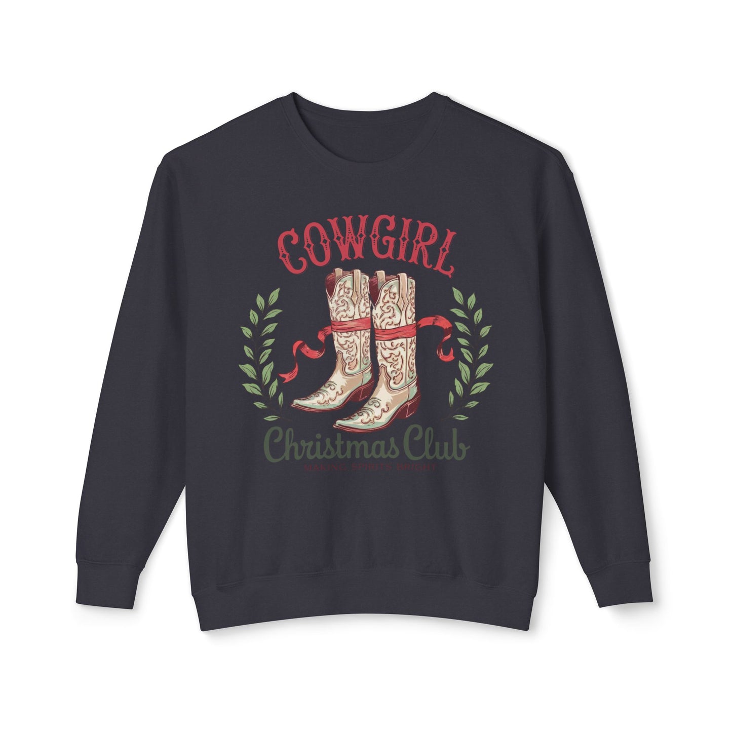 Cowgirl Christmas Club Sweatshirt - Unisex Lightweight Crewneck