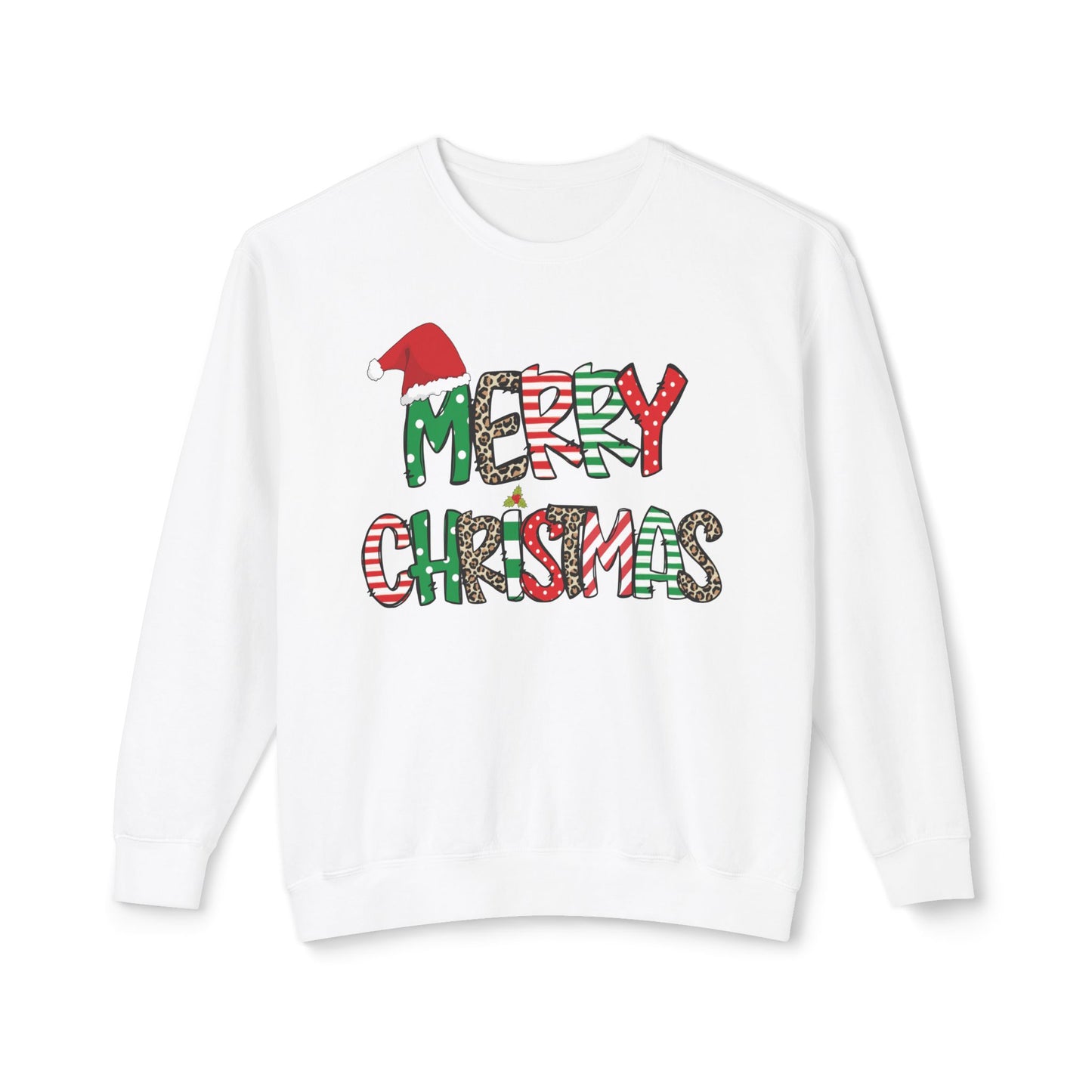 Christmas Lightweight Crewneck Sweatshirt - Merry Christmas Sweatshirt