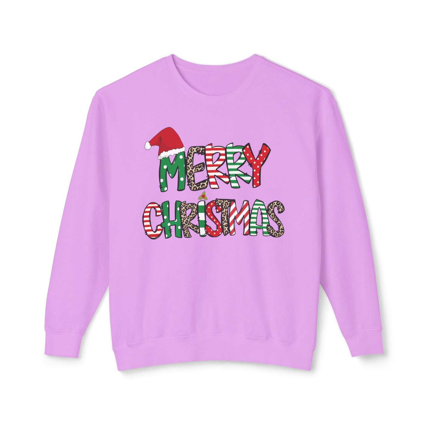 Christmas Lightweight Crewneck Sweatshirt - Merry Christmas Sweatshirt