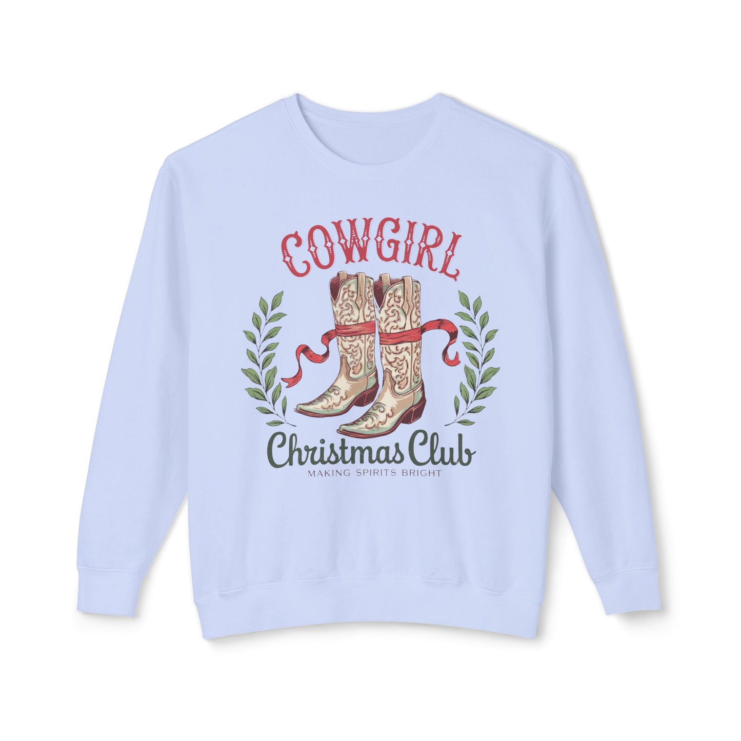 Cowgirl Christmas Club Sweatshirt - Unisex Lightweight Crewneck