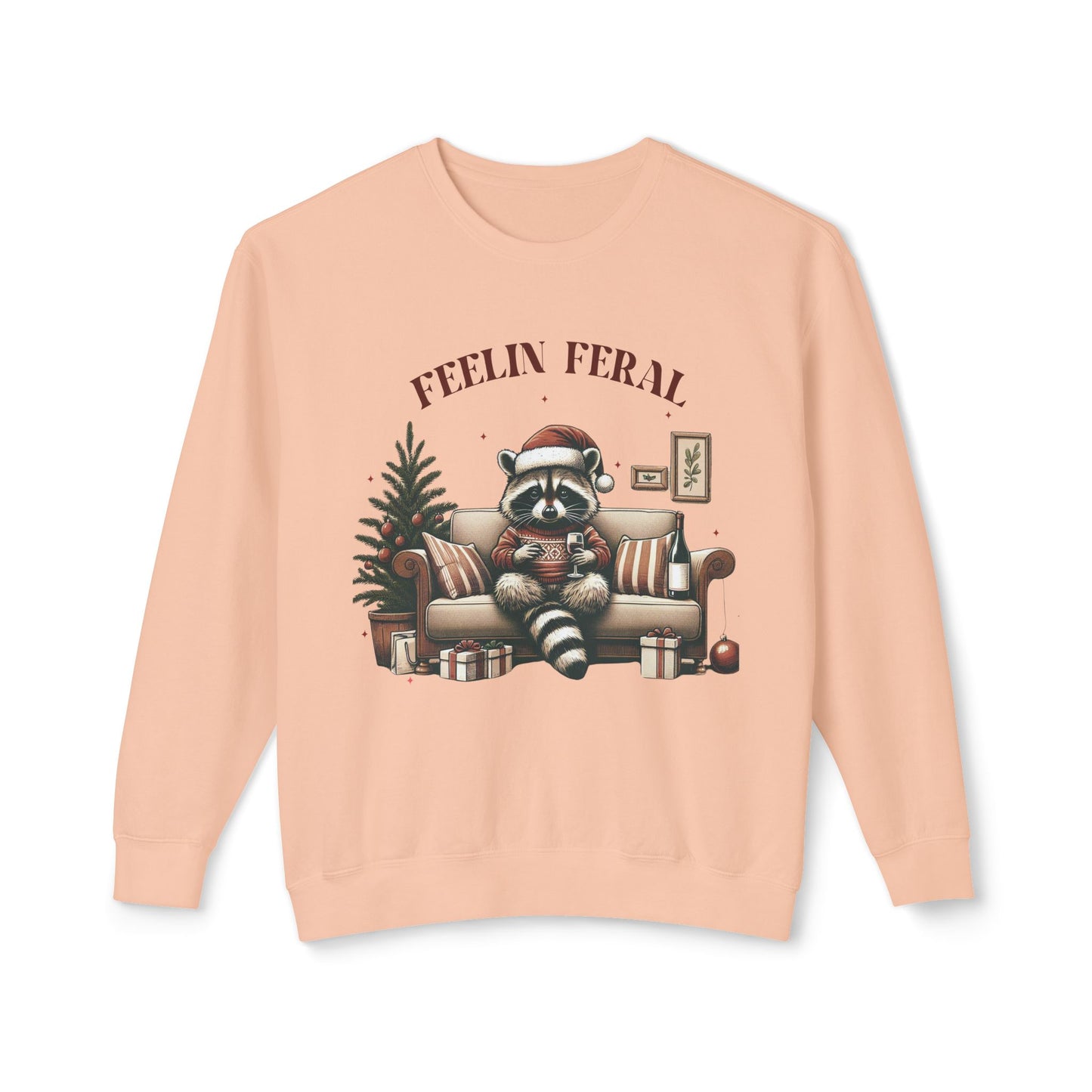 Christmas Feral Raccoon Crewneck Sweatshirt