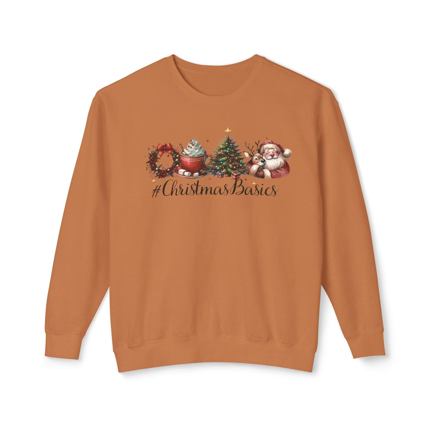 Christmas Basics Unisex Lightweight Crewneck Holiday Sweatshirt