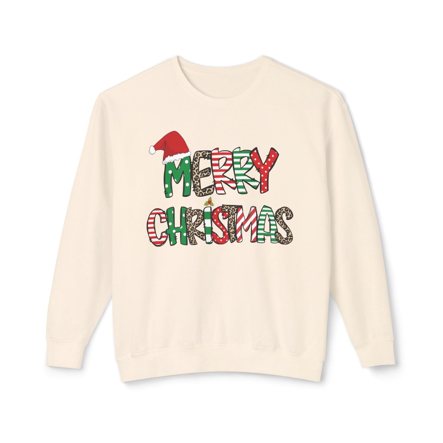 Christmas Lightweight Crewneck Sweatshirt - Merry Christmas Sweatshirt