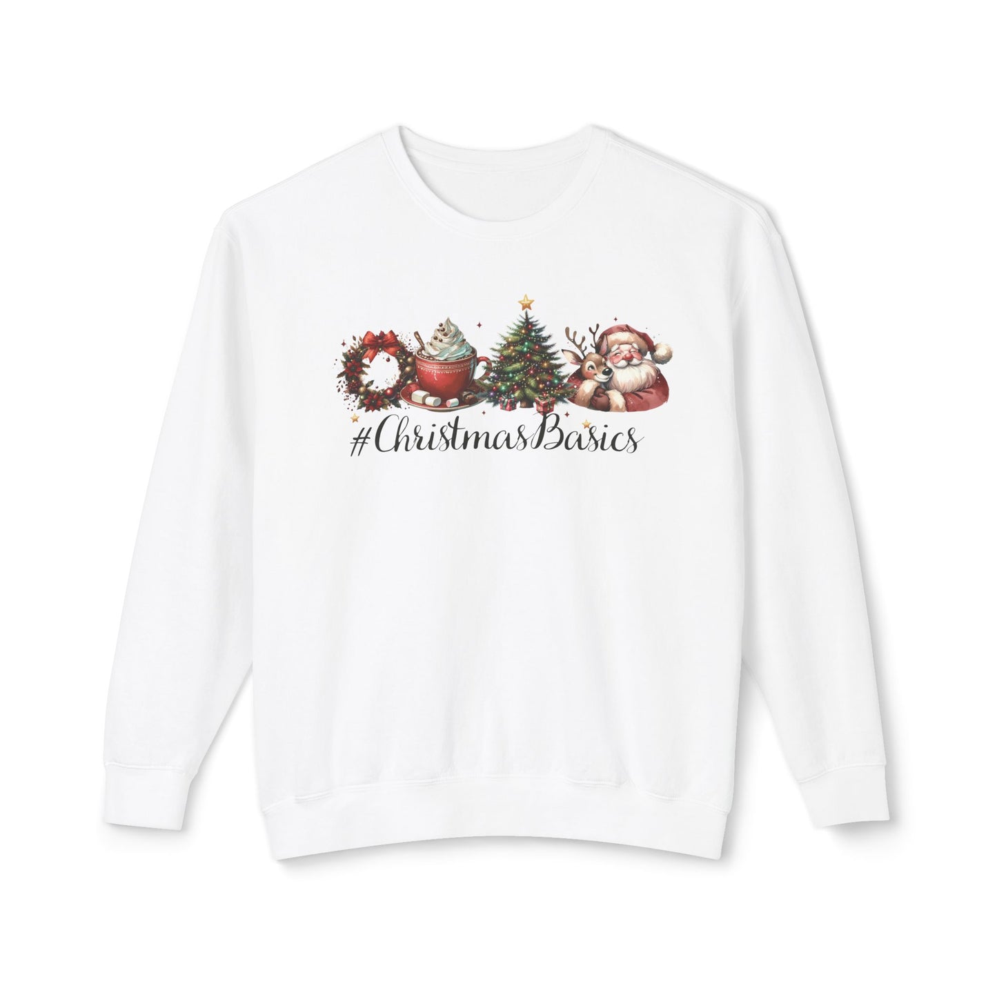 Christmas Basics Unisex Lightweight Crewneck Holiday Sweatshirt