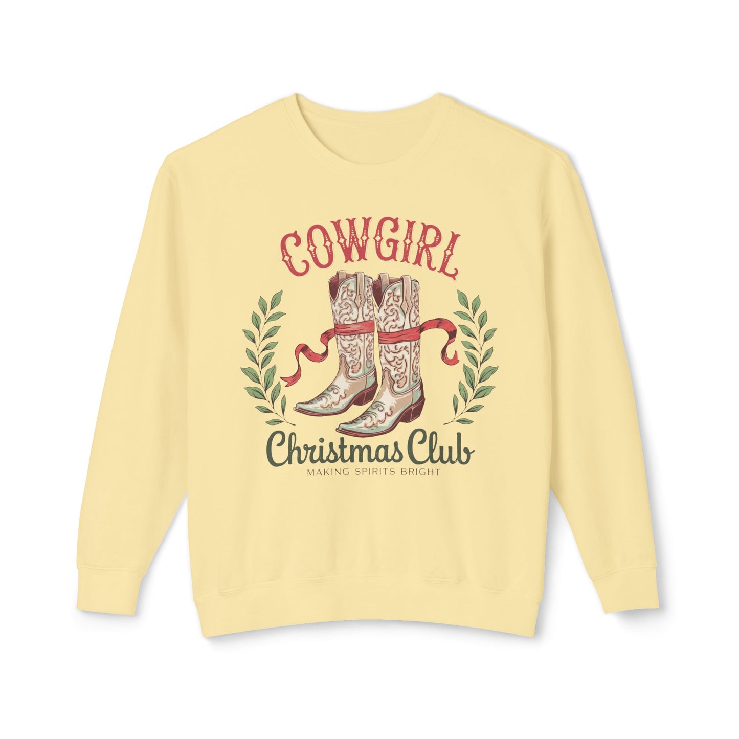 Cowgirl Christmas Club Sweatshirt - Unisex Lightweight Crewneck