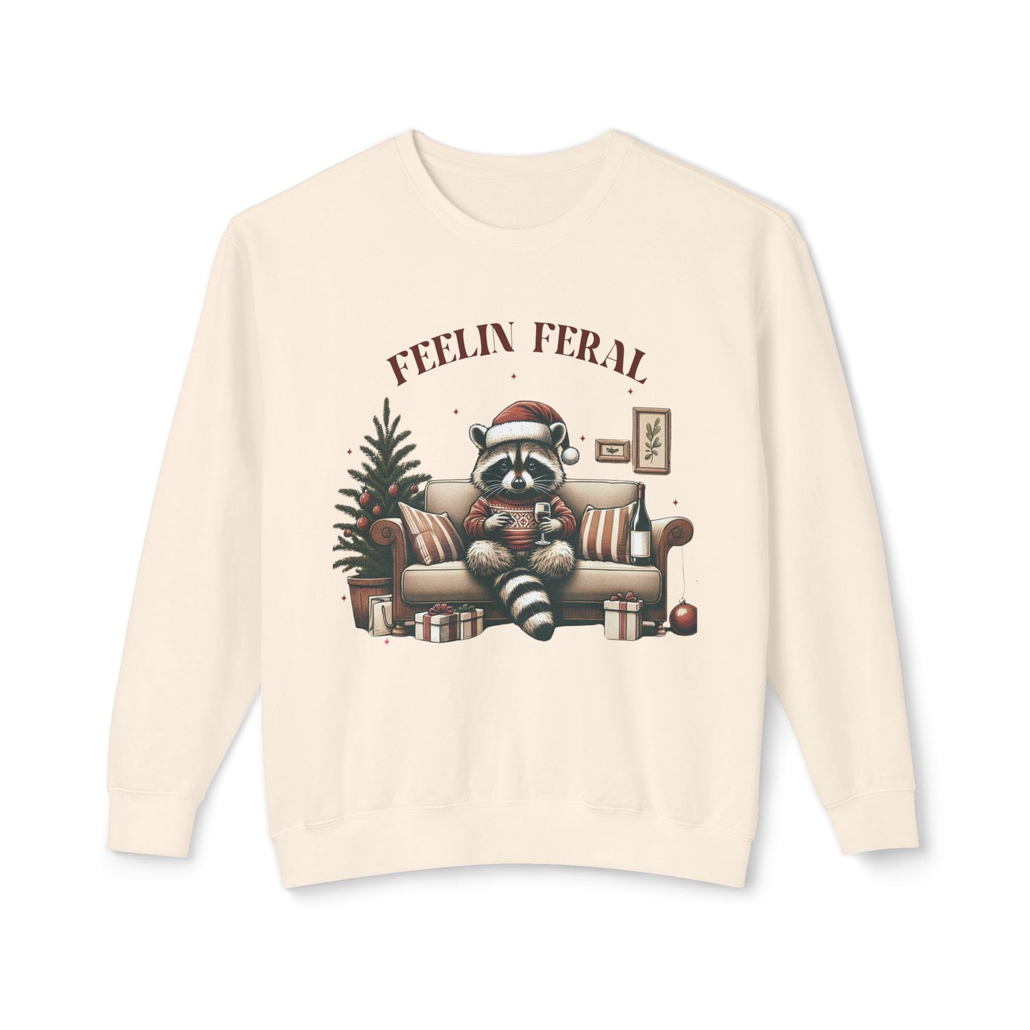 Christmas Feral Raccoon Crewneck Sweatshirt