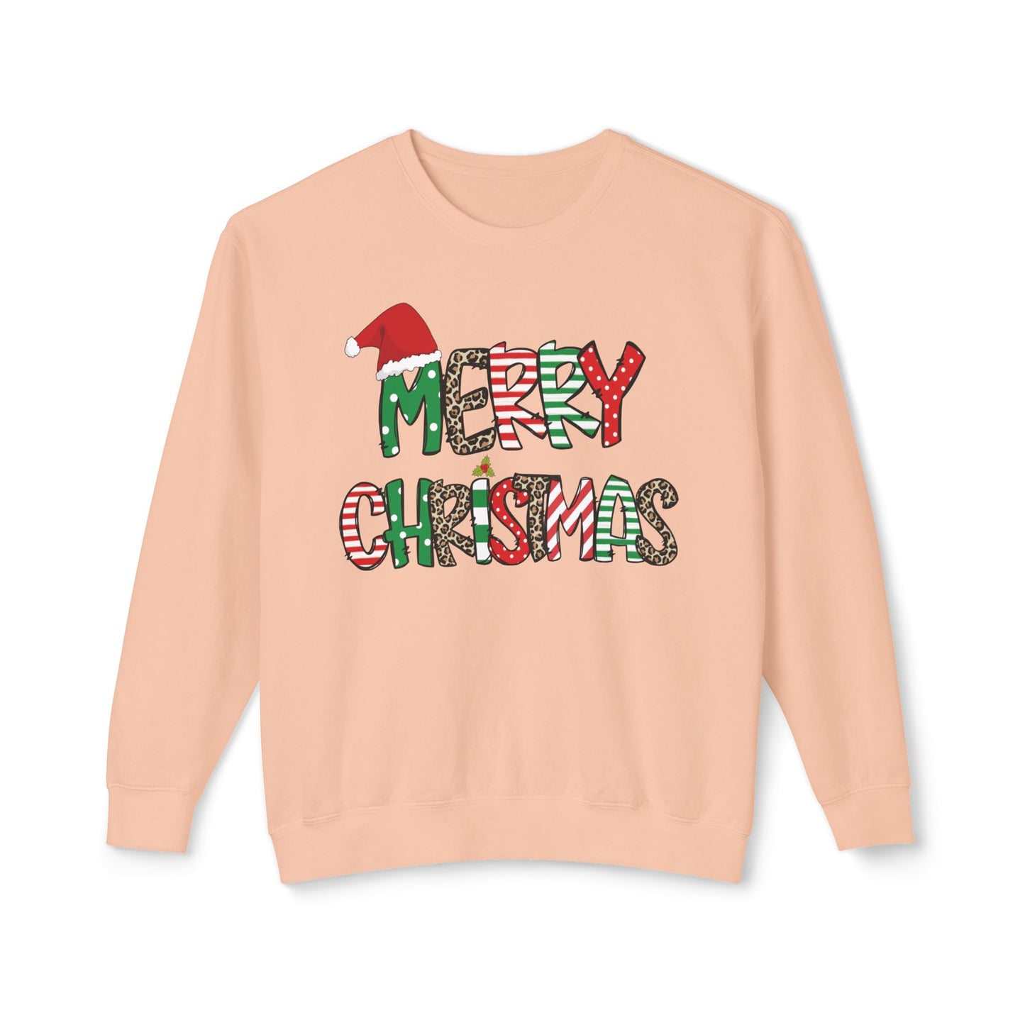 Christmas Lightweight Crewneck Sweatshirt - Merry Christmas Sweatshirt