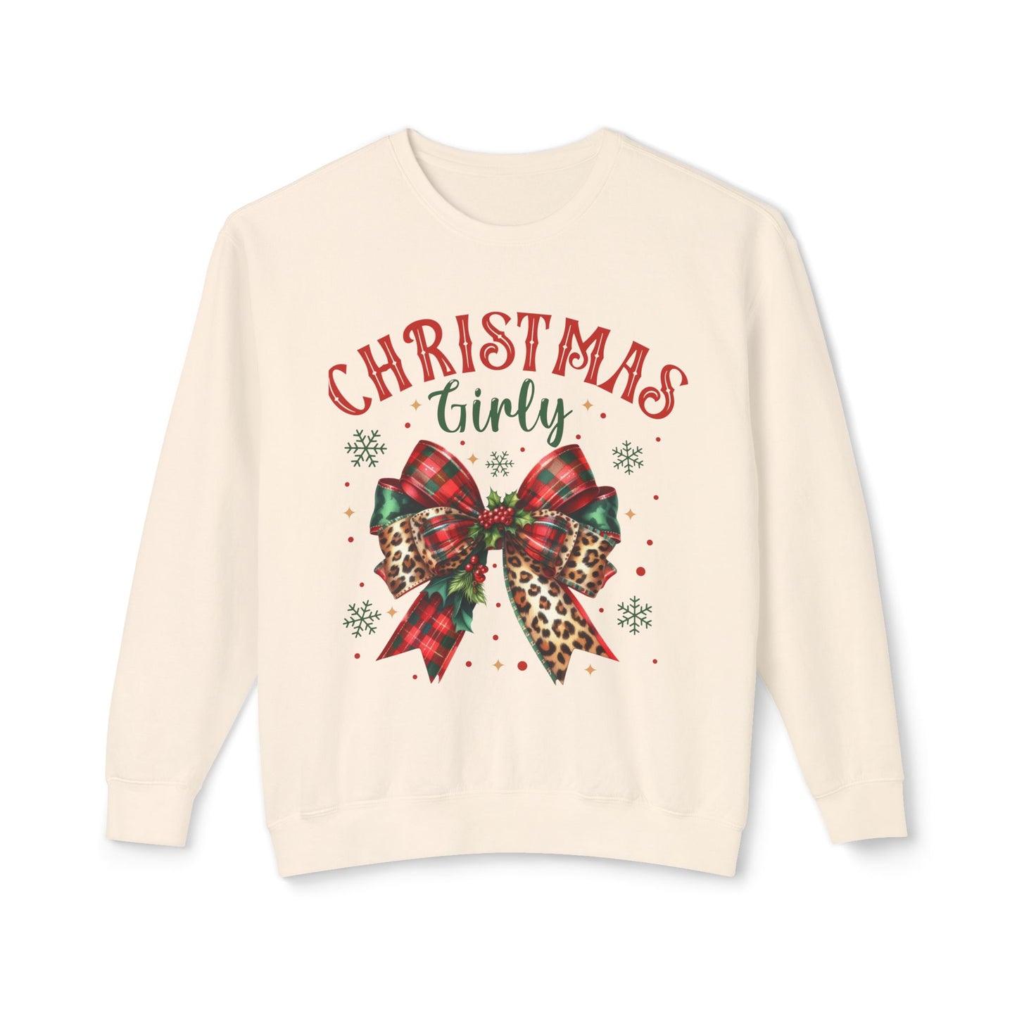 Christmas Girly Unisex Lightweight Crewneck Sweatshirt