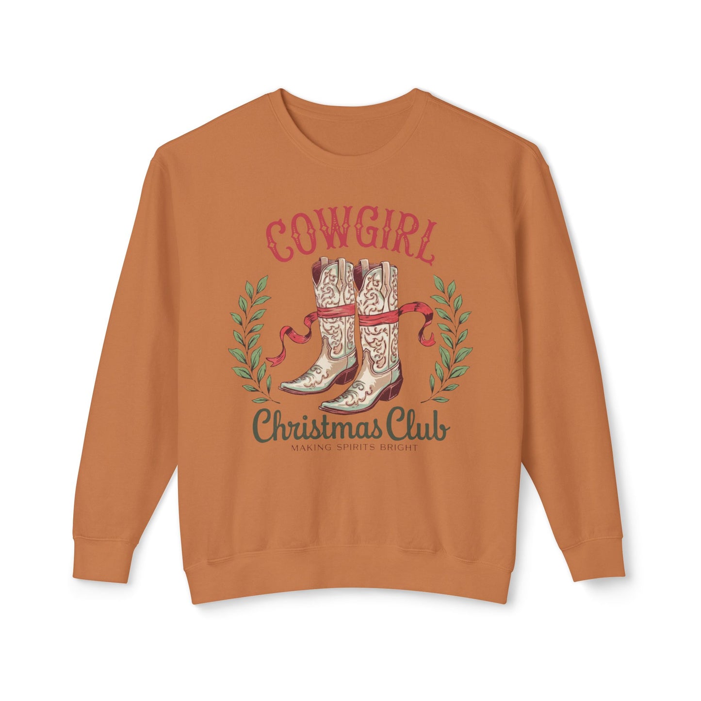 Cowgirl Christmas Club Sweatshirt - Unisex Lightweight Crewneck