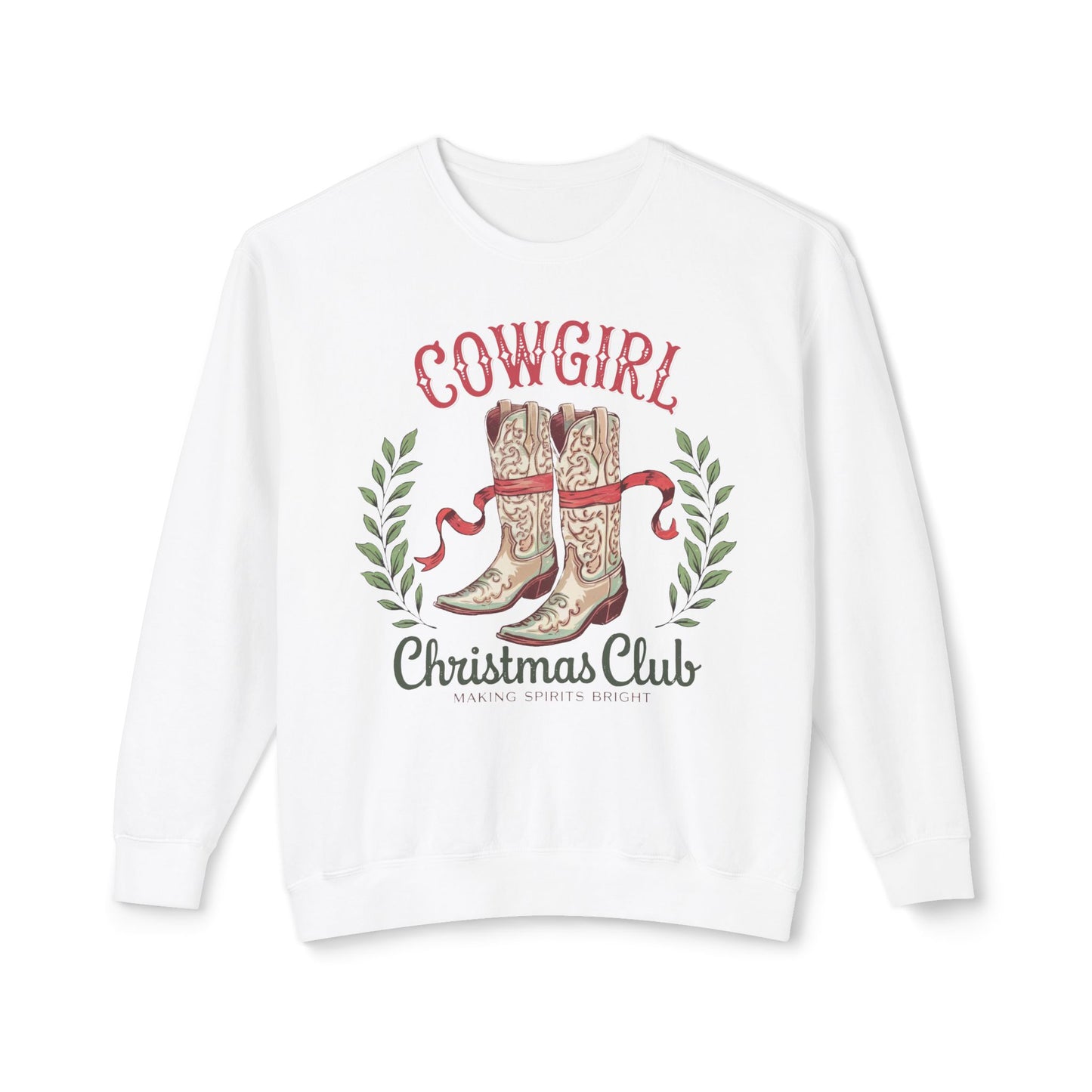 Cowgirl Christmas Club Sweatshirt - Unisex Lightweight Crewneck