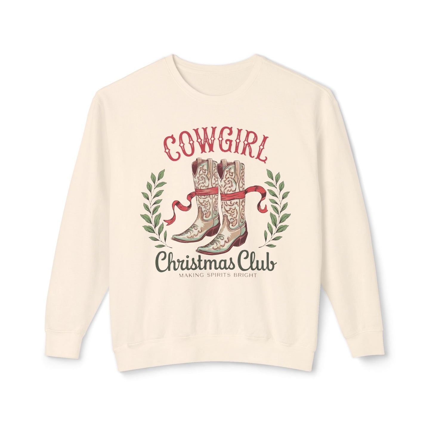 Cowgirl Christmas Club Sweatshirt - Unisex Lightweight Crewneck